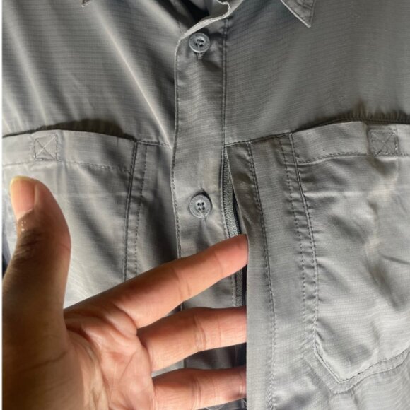 Pacific Trail Men's Steel Grey Roll Tab Performance Vented Shirt Top Sz Med - Picture 4 of 11